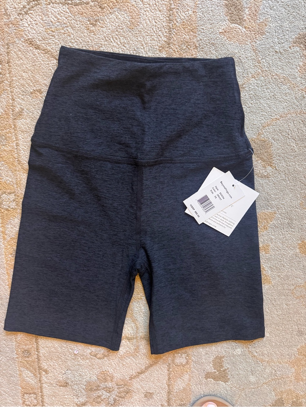 Beyond Yoga High-Rise Bike Shorts in Dark Charcoal